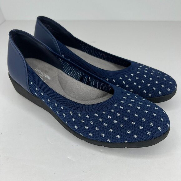 Croft & Barrow Womens 25645 Blue Tecomfort Kiwi Knit Size 5 Slip-On Flats - Picture 2 of 10